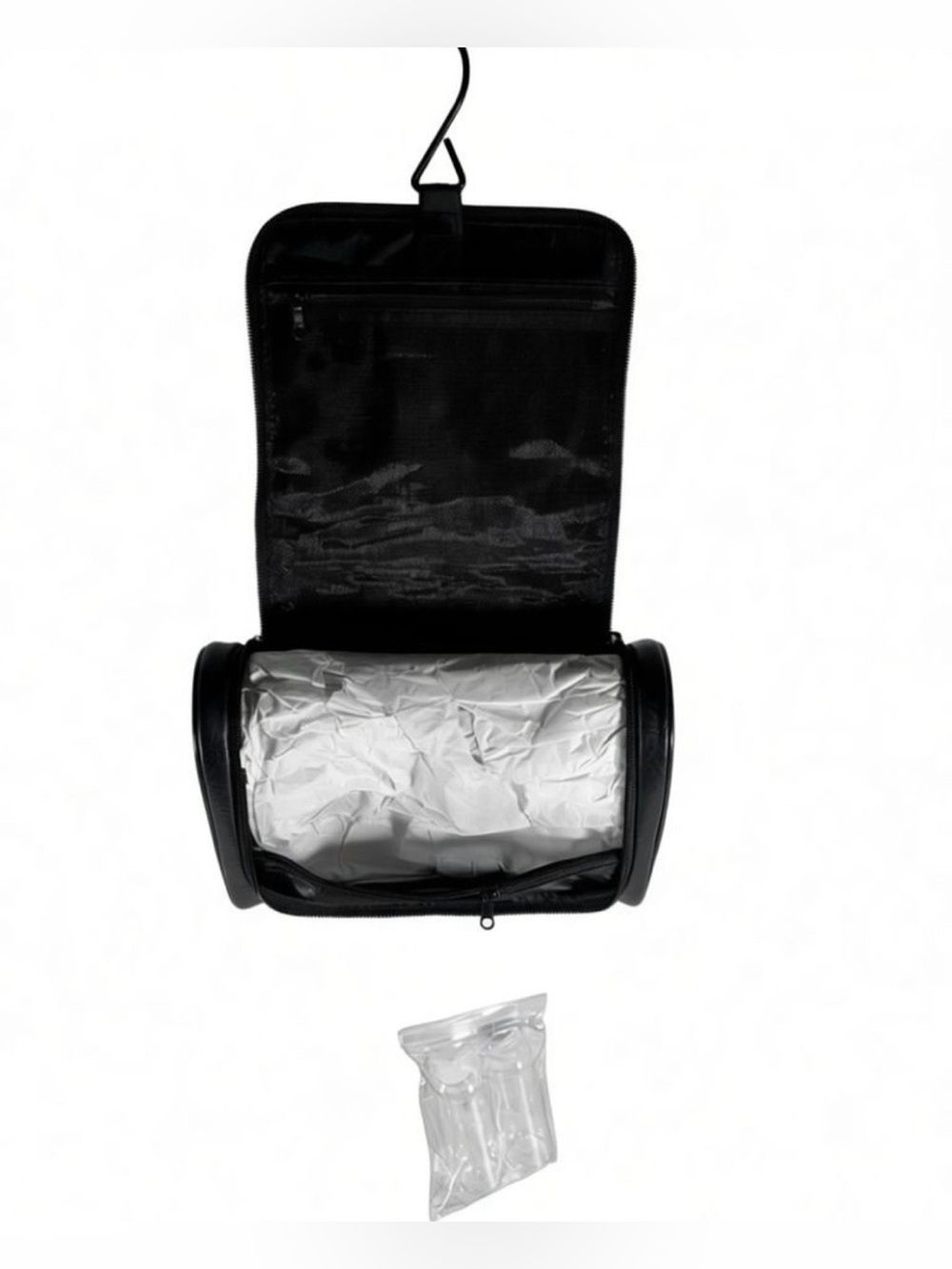 Penguin Munsingwear Men’s Hanging Toiletry Travel Kit Bag with Bottles Black NWT - Picture 7 of 14